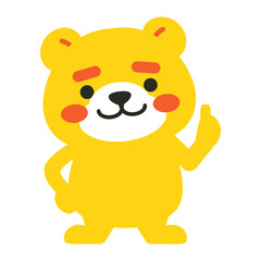 Fototapeta premium 黄色いクマのキャラクター