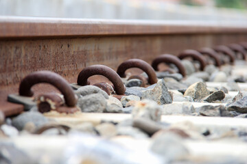 close up of the railroad tracks
