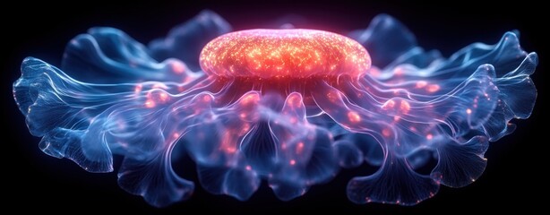 Obraz premium Intricate Abstract Virus Illustration Intricacies of Coronavirus and Monkeypox Microbiology and Virology Concept