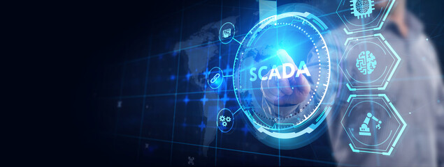 System Supervisory Control And Data Acquisition technology concept. SCADA.