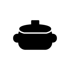 solid Rice steamer icon, symbolizing the process of cooking rice, traditional meals, or kitchen appliances.