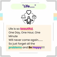 This is a pixel design illustrating the beauty of life, reminding us to cherish every moment and focus on happiness by letting go of problems and embracing positivity.