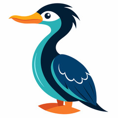 Cartoon Cormorant Bird Illustration