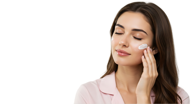 Fresh and Healthy Skin Care Concept on transparent white background, clipping path