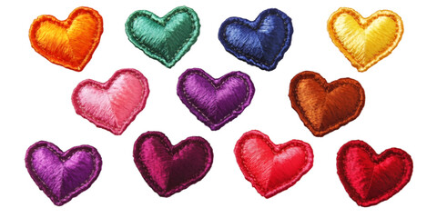 Valentine’s Day Symbols and Romantic Items on Transparent White Background