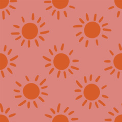 Sun Pattern on Red Background