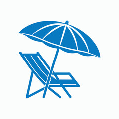 beach umbrella and chair