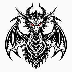 Obraz premium Flying Red Dragon Illustration