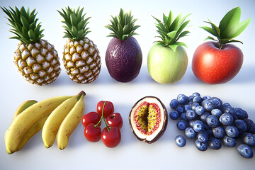 Vibrant Fruits: Apples, Bananas, Cherries, Blueberries, & More!