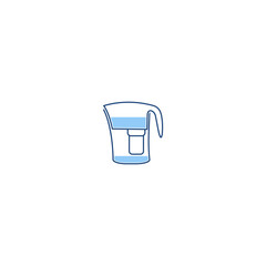Pitcher water filter icon. Water hand filter icon isolated on white background