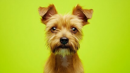 Cute terrier emoji with a vibrant lime green background and crisp edges