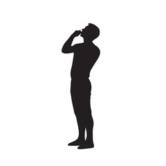 silhouette of a man thinking pose - vector illustration