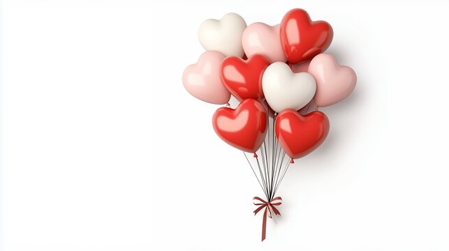 Colorful Heart-Shaped Balloons for Romantic Celebrations and Events