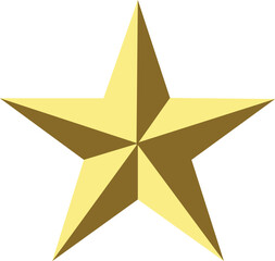 golden star isolated on white