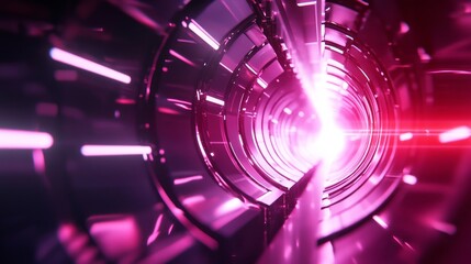 Fototapeta premium Vivid Futuristic Abstract Landscape with Light Beams