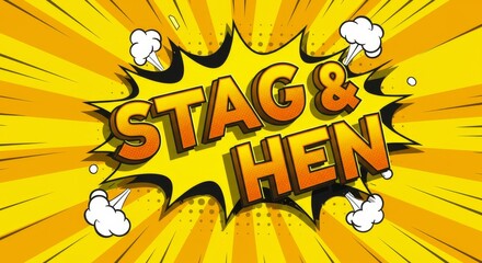 Fototapeta premium Celebrate Joint Stag and Hen Parties with Bold Comic-Style Designs