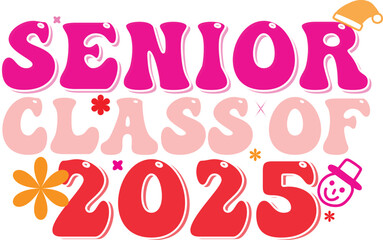 Senior 2025 Shirt, Comfort Colors Senior Class of 2025 Retro T-shirt design