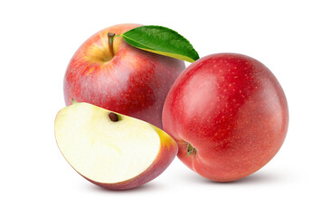 Red apples isolated on white