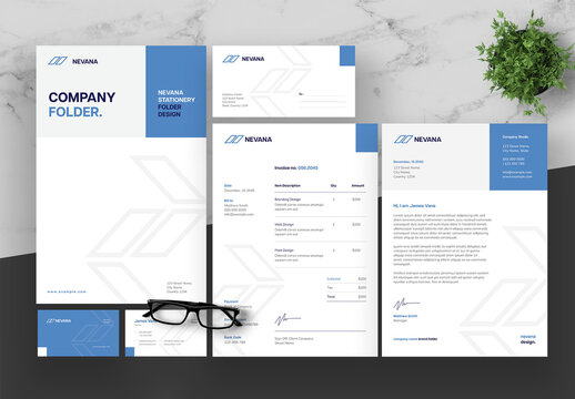 Blue And Black Stationery