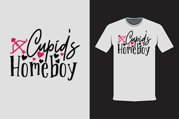 T-shirt design with Valentine's words cupid's homeboy with anchor