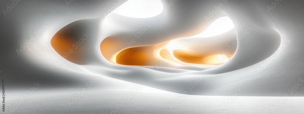 Fototapete dynamic minimalist abstract background with curved lines and soft lighting