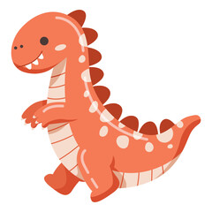 Cute Cartoon Red T-rex Illustration © nadia