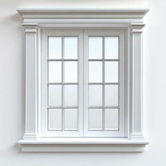 White Window Frame Isolated