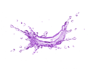 purple juice splash isolated on transparent background
