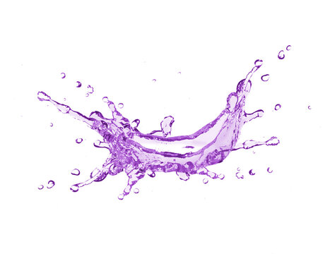 purple juice splash isolated on transparent background