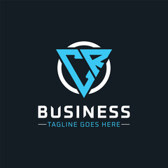 CR Monogram. Modern Initials CR Letter Logo Design with Blue and White Circle. CR Icon for Business Branding and Professional Identity