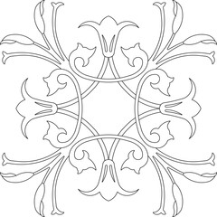 Vector sketch illustration silhouette design ornament decoration background pattern floral classic vintage ethnic traditional