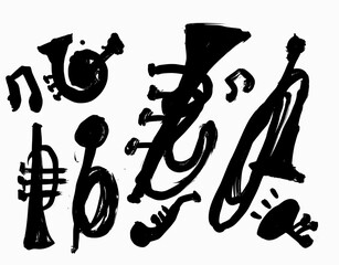 Symbolic image of wind musical instruments