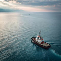 tugboat floating in the ocean
