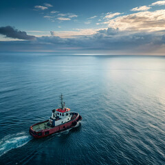 tugboat floating in the ocean
