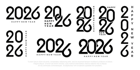 Happy new year 2026 design,2026 logo text design. new year celebration concept . Vector illustration