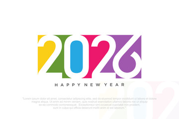 Happy new year 2026 design,2026 logo text design. new year celebration concept . Vector illustration