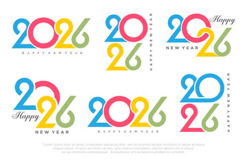 Happy new year 2026 design,2026 logo text design. new year celebration concept . Vector illustration
