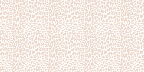 Leopard pastel vector seamless pattern. Wildlife repeat, horizontal texture. Cheetah panther leopard surface pattern print. Jaguar fur safari seamless backdrop. Hand drawn animal fur seamless pattern.