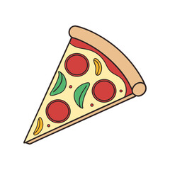 Pizza against a white background