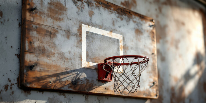 Rustic Wooden Basketball Hoop Vintage Sports Image