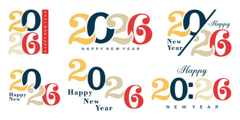 Happy new year 2026 design,2026 logo text design. new year celebration concept . Vector illustration