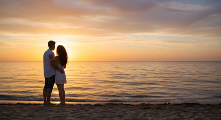 Fototapeta premium Horizon of Love Valentine’s Day by the Sea