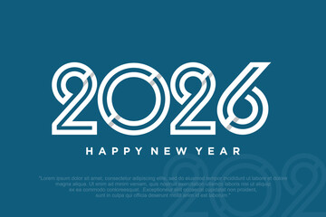 Happy new year 2026 design,2026 logo text design. new year celebration concept . Vector illustration