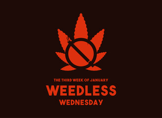 Vector Illustration of Weedless Wednesday. The third week of january.