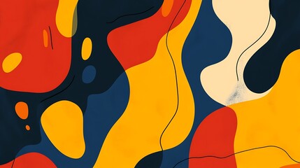 Abstract Warm Color Organic Shapes Design