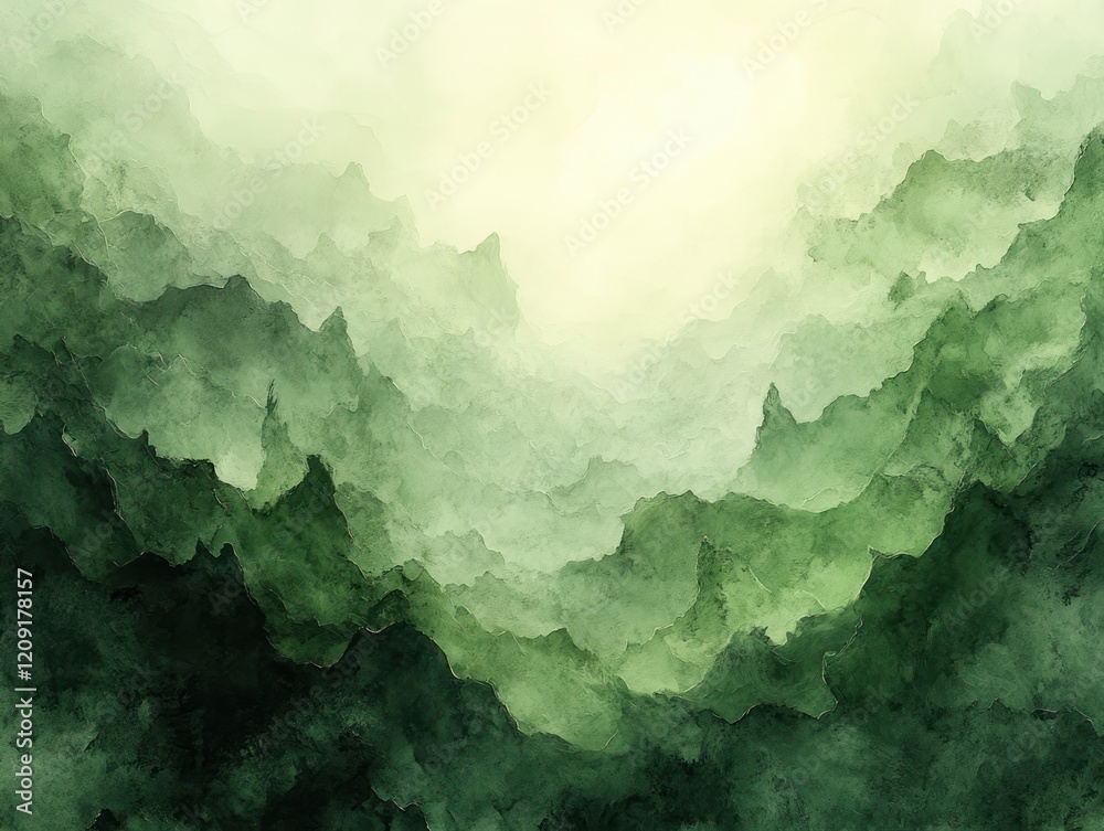 Aufkleber pastel green abstract watercolor background texture with gentle light gradients and soft variations