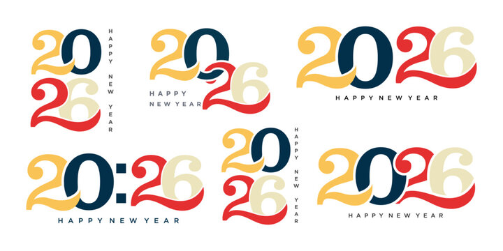Happy new year 2026 design,2026 logo text design. new year celebration concept . Vector illustration