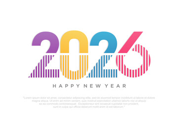 Happy new year 2026 design,2026 logo text design. new year celebration concept . Vector illustration