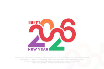 Happy new year 2026 design,2026 logo text design. new year celebration concept . Vector illustration