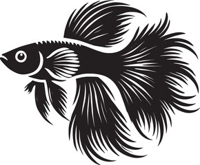 Big Arowana fish vector illustration silhouette isolated on white background